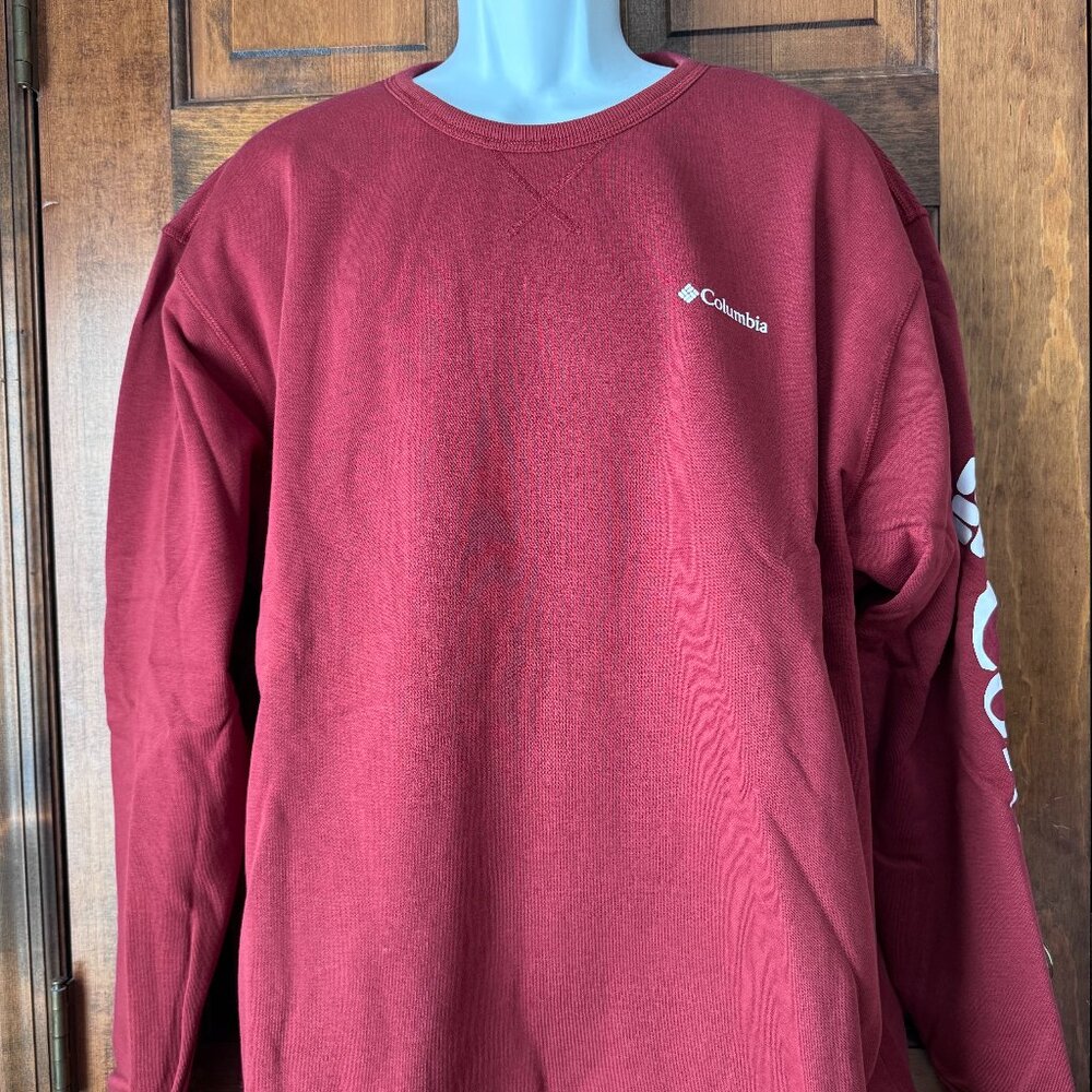 NWT Columbia Maroon Logo Fleece Crewneck Sweatshirt XX-Large